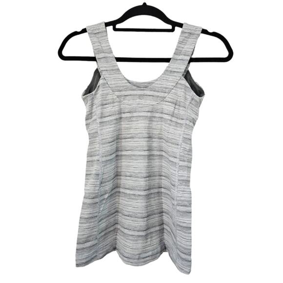 Lululemon Scoop Back Tank- Cyber Stripe White Silver Fox Size 4 - Picture 9 of 10